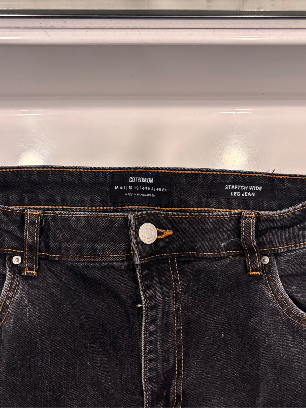 Cotton On Black Stretch Wide-Leg Jeans